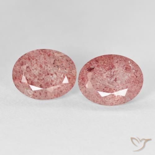 5.15ctw طبيعي Medium Light-Pink كوارتز الفراولة, بيضوي, شفاف