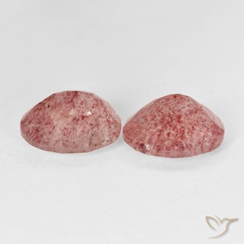 أحجار كوارتز الفراولة Medium Light-Pink طبيعية، بيضوي، شفاف، وزنها 5.15 قيراط