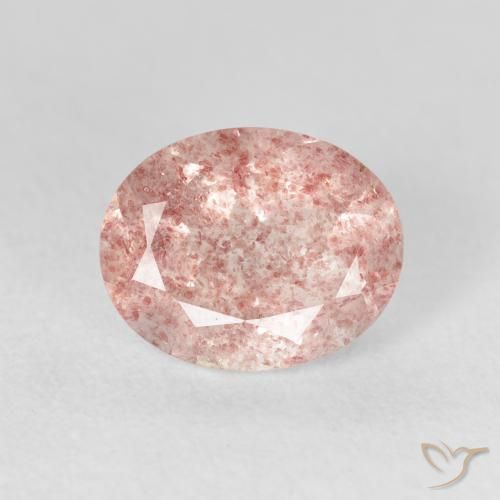 2.53ct طبيعي وردي فاتح كوارتز الفراولة, بيضوي, شفاف