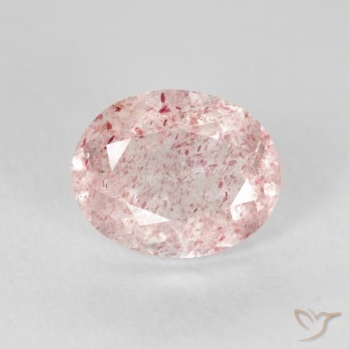2.58ct طبيعي وردي فاتح كوارتز الفراولة, بيضوي, شفاف