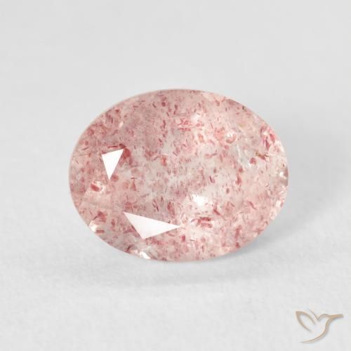 2.74ct طبيعي وردي فاتح كوارتز الفراولة, بيضوي, شفاف