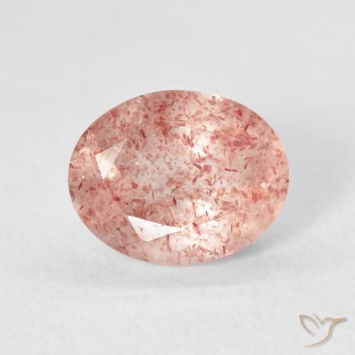 2.61ct طبيعي وردى برتقالى كوارتز الفراولة, بيضوي, شفاف