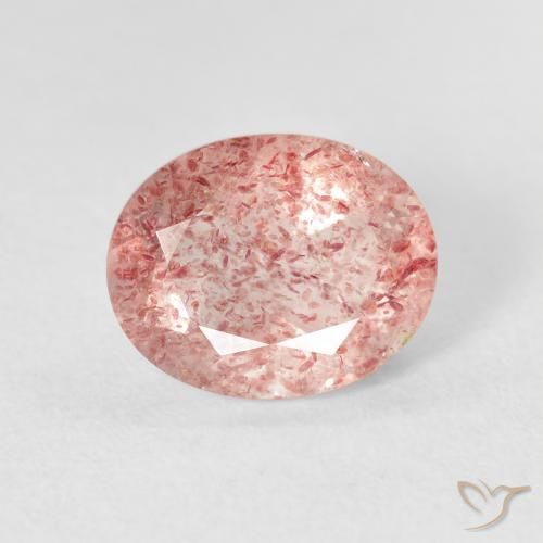 2.71ct طبيعي وردى زهرى فاتح كوارتز الفراولة, بيضوي, شفاف