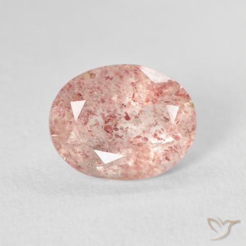 2.51ct طبيعي وردي فاتح كوارتز الفراولة, بيضوي, شفاف