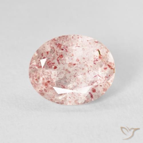 2.65ct طبيعي وردي فاتح كوارتز الفراولة, بيضوي, شفاف