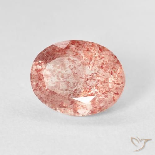كوارتز الفراولة Medium Light-Pink طبيعي، بيضوي، 2.30 قيراط، شفاف