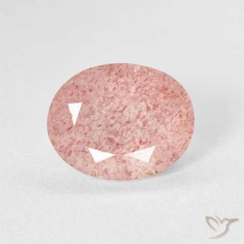 2.66ct طبيعي وردى ترابى كوارتز الفراولة, بيضوي, شفاف