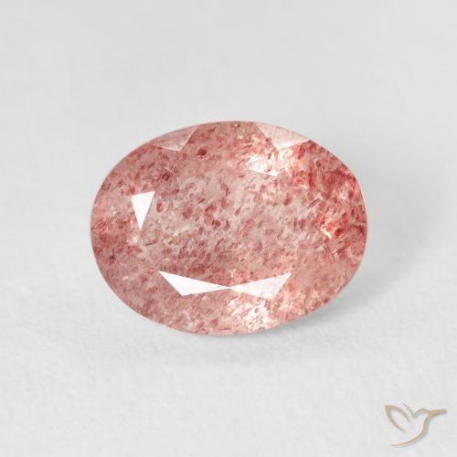 2.44ct طبيعي Medium Light-Pink كوارتز الفراولة, بيضوي, شفاف