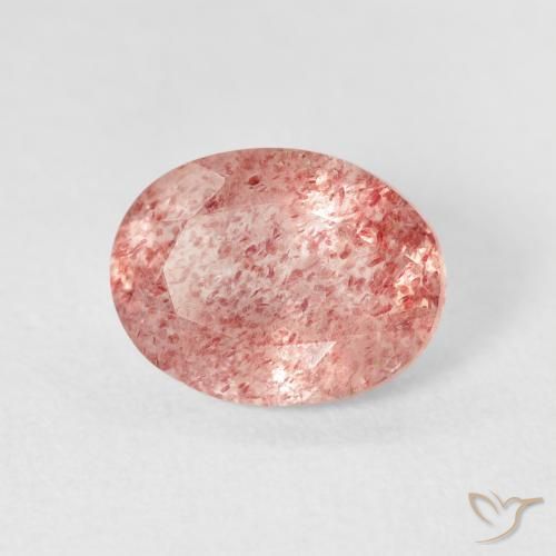 كوارتز الفراولة Medium Light-Pink طبيعي، بيضوي، 2.44 قيراط، شفاف