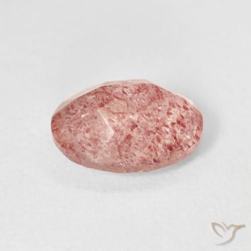كوارتز الفراولة Medium Light-Pink طبيعي، بيضوي، 2.44 قيراط، شفاف