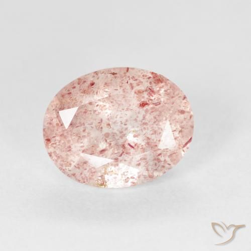 2.73ct طبيعي وردي فاتح كوارتز الفراولة, بيضوي, شفاف
