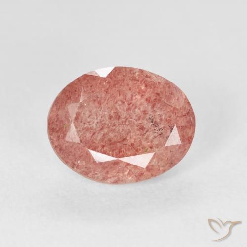 2.68ct طبيعي وردى متوسط كوارتز الفراولة, بيضوي, شفاف