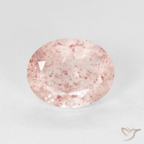 2.56ct طبيعي وردى متوسط كوارتز الفراولة, بيضوي, شفاف
