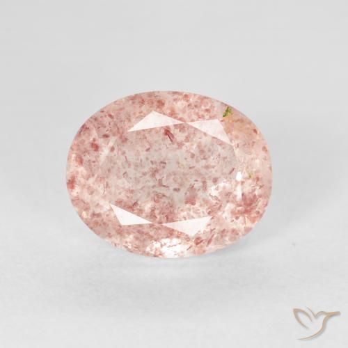 2.76ct طبيعي وردى فلامنجو كوارتز الفراولة, بيضوي, شفاف