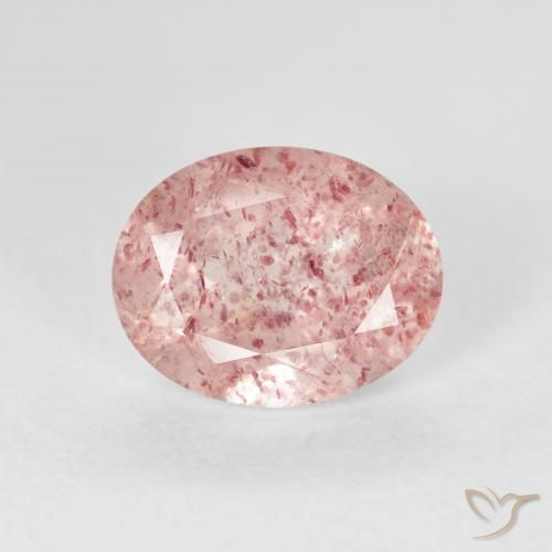 2.52ct طبيعي وردي فاتح كوارتز الفراولة, بيضوي, شفاف