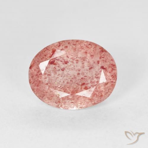 2.45ct طبيعي وردى زهرى كوارتز الفراولة, بيضوي, شفاف
