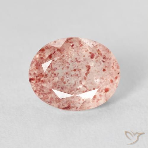 2.83ct طبيعي وردي فاتح كوارتز الفراولة, بيضوي, شفاف