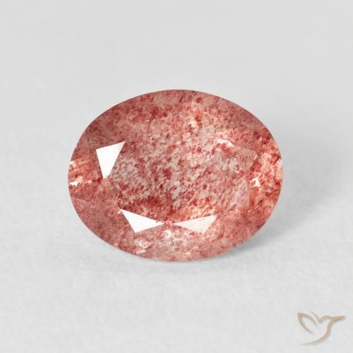 2.30ct طبيعي وردى متوسط كوارتز الفراولة, بيضوي, شفاف
