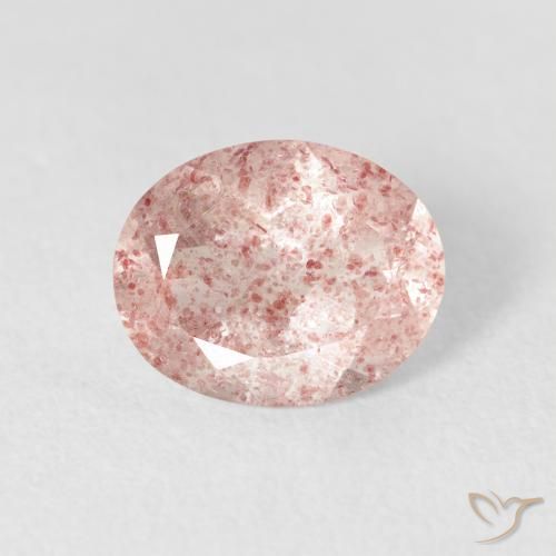 2.10ct طبيعي وردي فاتح كوارتز الفراولة, بيضوي, شفاف