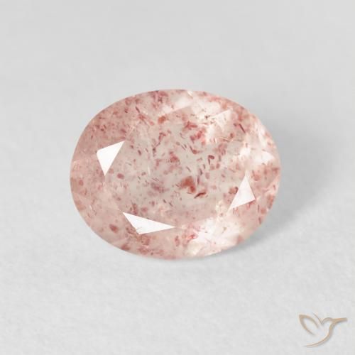 2.57ct طبيعي وردي فاتح كوارتز الفراولة, بيضوي, شفاف