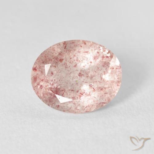 2.60ct طبيعي وردي فاتح كوارتز الفراولة, بيضوي, شفاف