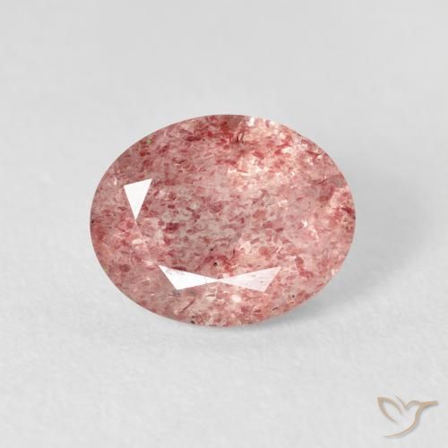 2.76ct طبيعي Medium Light-Pink كوارتز الفراولة, بيضوي, شفاف