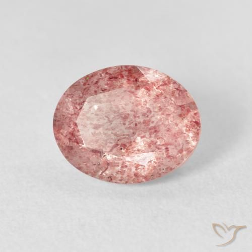 كوارتز الفراولة Medium Light-Pink طبيعي، بيضوي، 2.76 قيراط، شفاف
