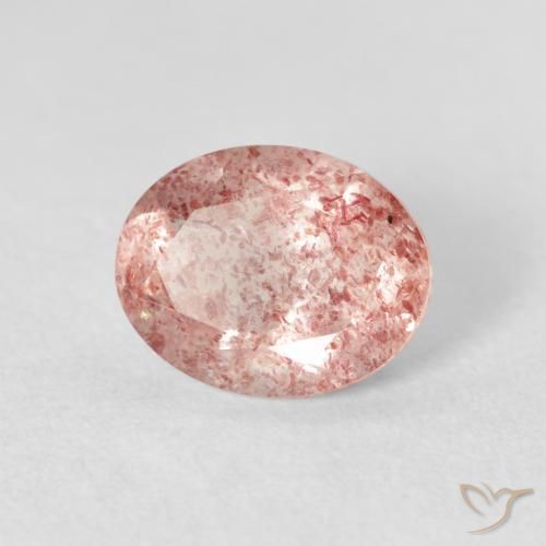 كوارتز الفراولة Medium Light-Pink طبيعي، بيضوي، 2.51 قيراط، شفاف