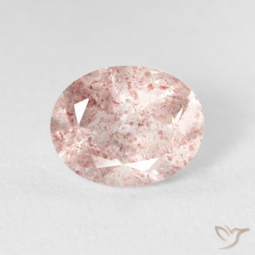 2.52ct طبيعي وردي فاتح كوارتز الفراولة, بيضوي, شفاف