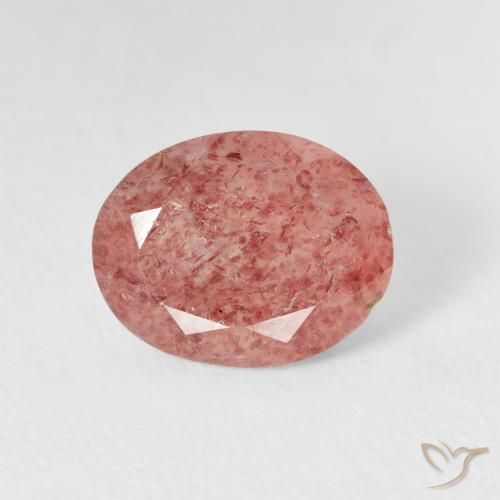 2.77ct طبيعي وردى متوسط كوارتز الفراولة, بيضوي, شفاف