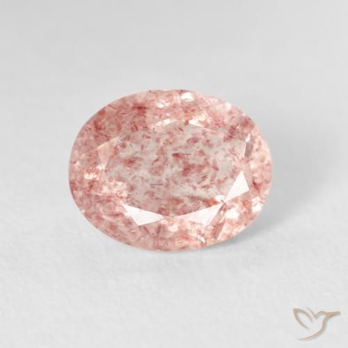 2.76ct طبيعي وردى ترابى كوارتز الفراولة, بيضوي, شفاف