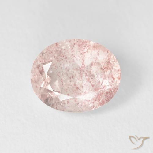2.66ct طبيعي وردى متوسط كوارتز الفراولة, بيضوي, شفاف
