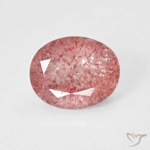 2.68ct طبيعي وردى توت العليق كوارتز الفراولة, بيضوي, شفاف