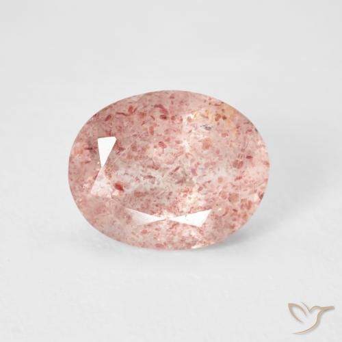 2.71ct طبيعي وردي فاتح كوارتز الفراولة, بيضوي, شفاف