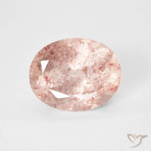 2.92ct طبيعي وردى برتقالى كوارتز الفراولة, بيضوي, شفاف