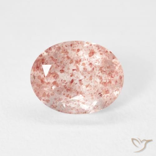 2.70ct طبيعي وردى ترابى كوارتز الفراولة, بيضوي, شفاف