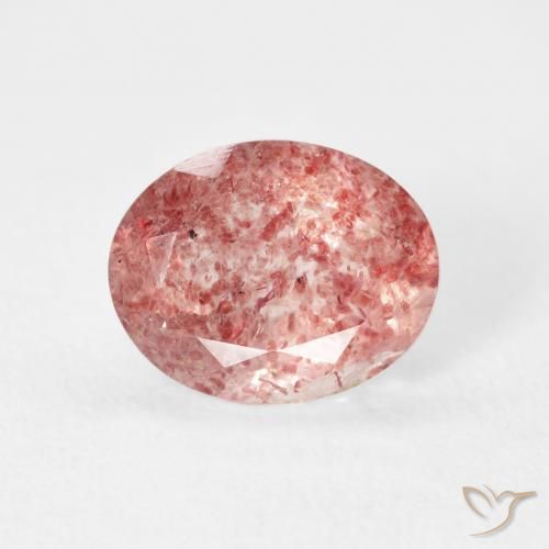 2.53ct طبيعي وردى لامع كوارتز الفراولة, بيضوي, شفاف
