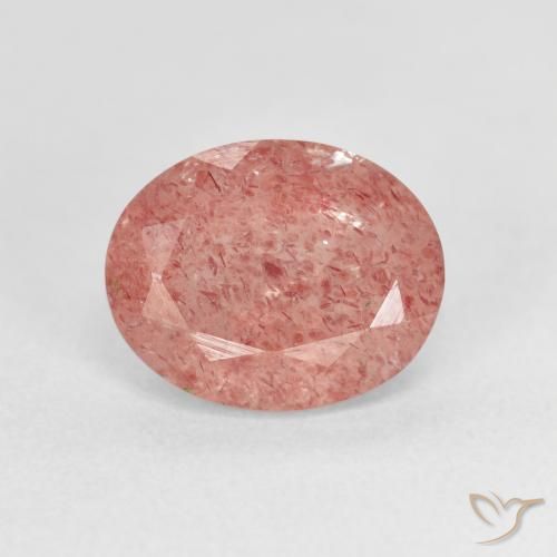 2.80ct طبيعي وردى متوسط كوارتز الفراولة, بيضوي, شفاف