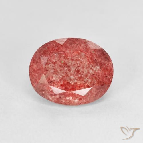 2.78ct طبيعي وردى توت العليق كوارتز الفراولة, بيضوي, شفاف