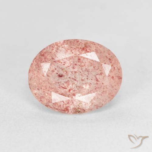2.69ct طبيعي وردي فاتح كوارتز الفراولة, بيضوي, شفاف