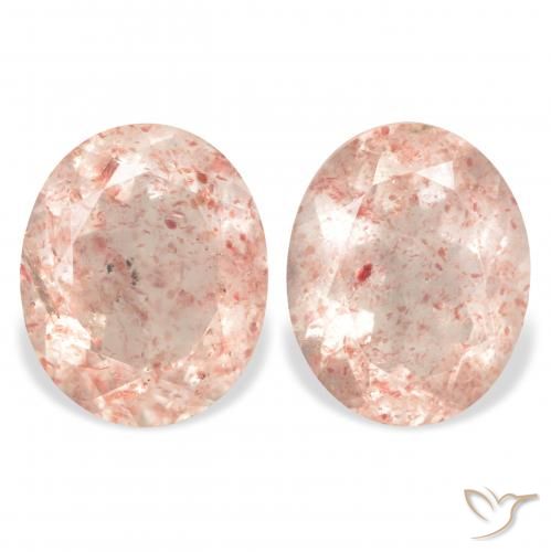 6.89ctw طبيعي Light Grapefruit Pink كوارتز الفراولة, بيضوي, شفاف