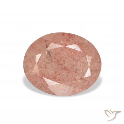 3.70ct طبيعي وردى الجريب فروت كوارتز الفراولة, بيضوي, شفاف