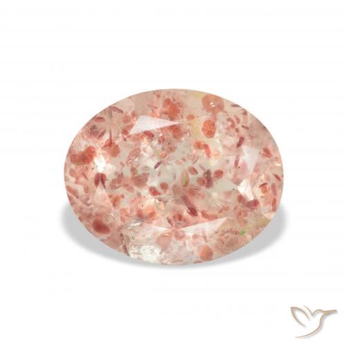 3.22ct طبيعي وردى برتقالى كوارتز الفراولة, بيضوي, شفاف