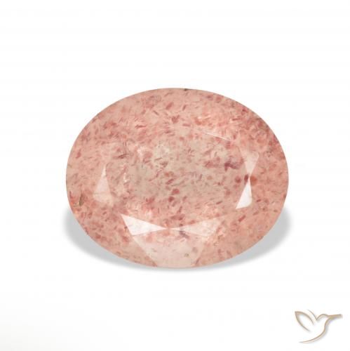 3.37ct طبيعي وردي فاتح كوارتز الفراولة, بيضوي, شفاف