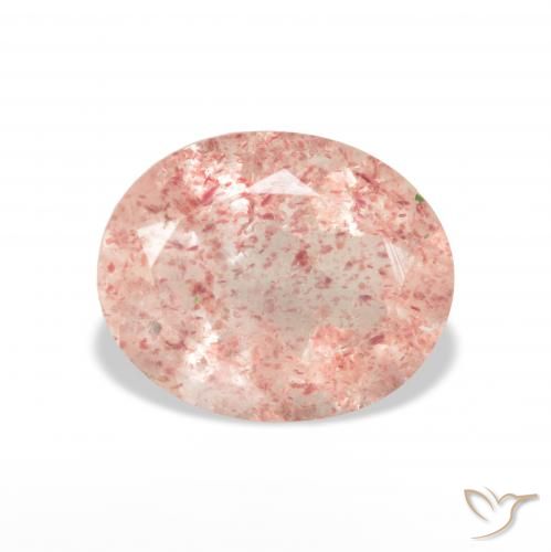 3.55ct طبيعي وردي فاتح كوارتز الفراولة, بيضوي, شفاف