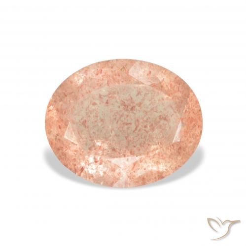 3.31ct طبيعي وردي فاتح كوارتز الفراولة, بيضوي, شفاف