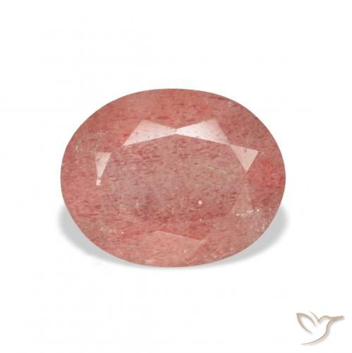 3.32ct طبيعي وردى برتقالى كوارتز الفراولة, بيضوي, شفاف