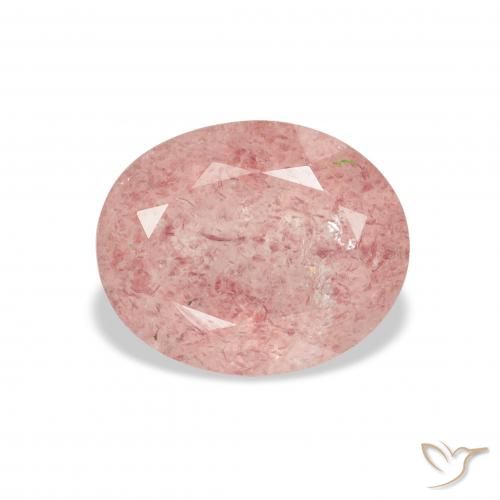 3.49ct طبيعي وردي فاتح كوارتز الفراولة, بيضوي, شفاف