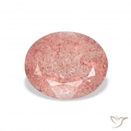 كوارتز الفراولة Medium Light-Pink طبيعي، بيضوي، 3.45 قيراط، شفاف