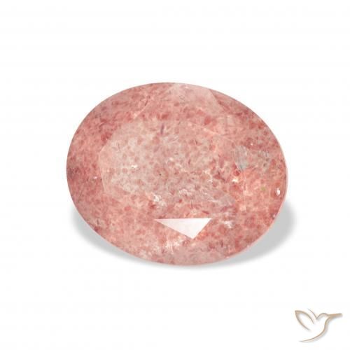 كوارتز الفراولة Medium Light-Pink طبيعي، بيضوي، 3.45 قيراط، شفاف